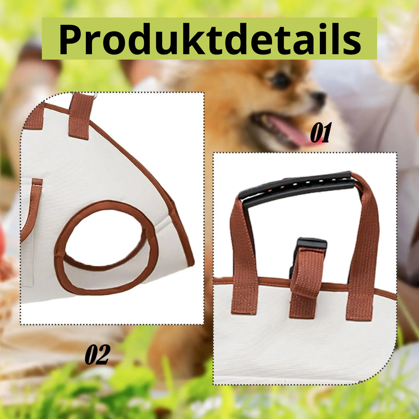 Doppelte Hundeleine mit Licht