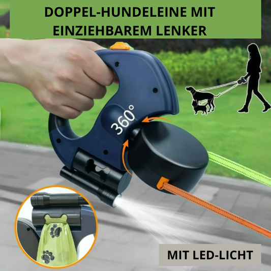 Doppelte Hundeleine mit Licht